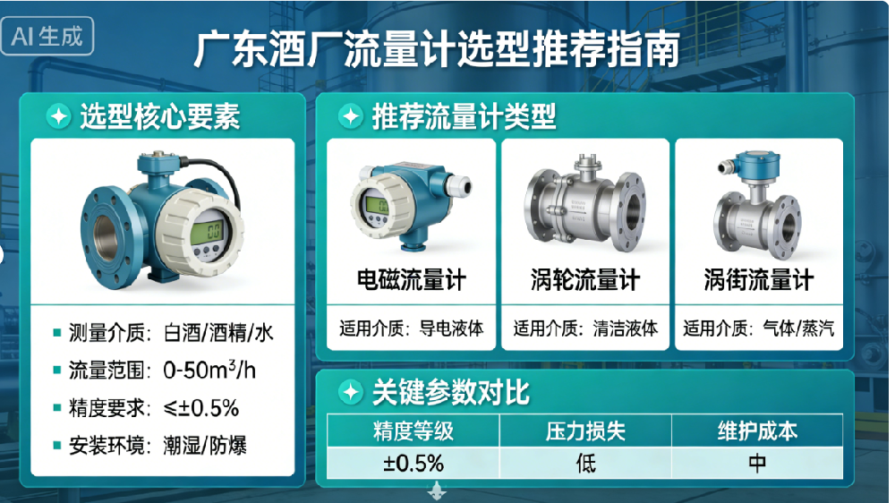 廣東酒廠流量計選型推薦